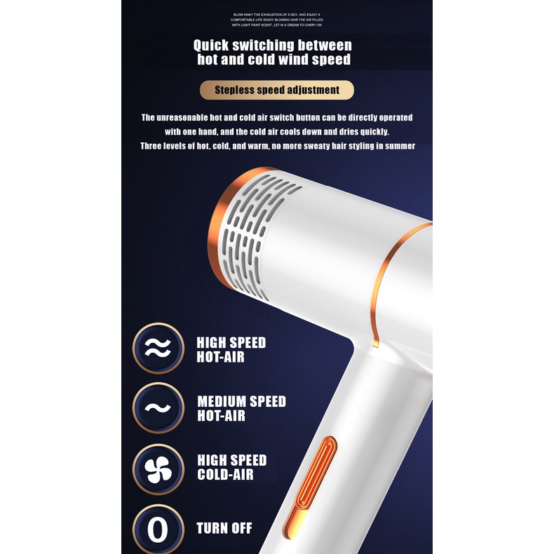 Profesional High Speed Ion Hair Dryer Pengering Rambut