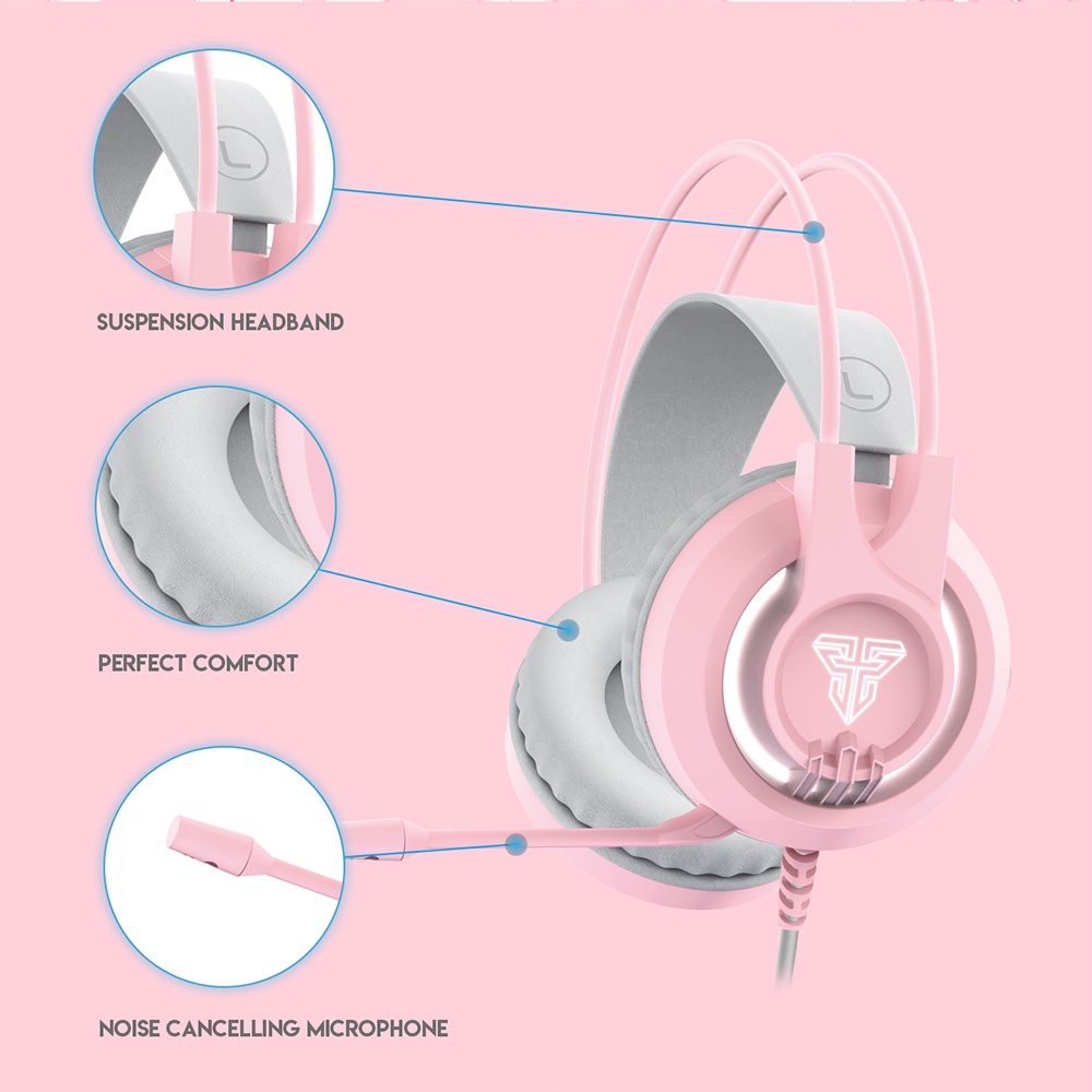 Headset Gaming Fantech CHIEF II HG20 Lite RGB - Sakura Edition Pink