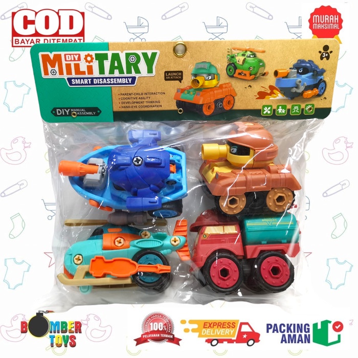 MAINAN ANAK MOBIL MILITARY DIY FUNNY BABY Puzzle 4 MACAM KADO TERBAIK