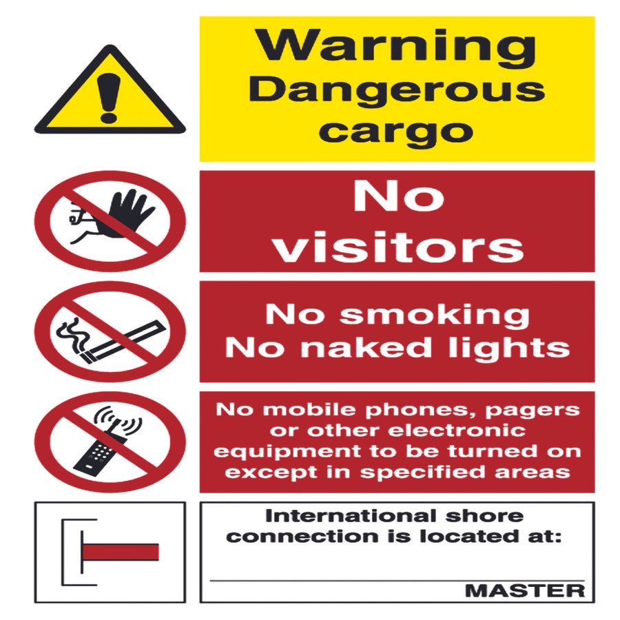 

STICKER SAFETY SIGN IMO PERKAPALAN WARNING DANGEROUS CARGO 15X15 / STIKER KESELAMATAN KAPAL