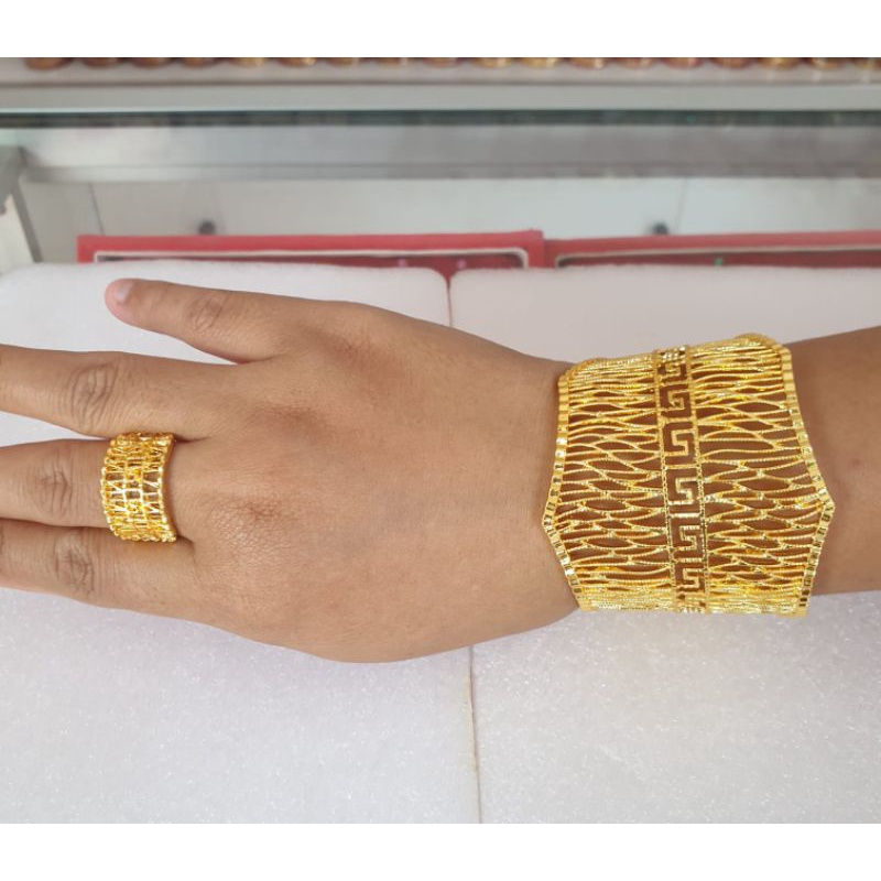 gelang set cincin india/gelang set cincin dubai/gelang lapis emas
