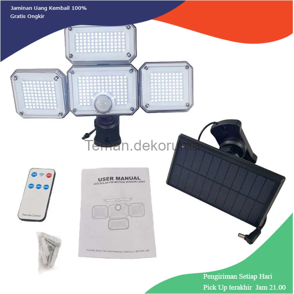 TD - LMP KIWONG Lampu Dinding Solar Sensor Gerak Outdoor Waterproof Cool White - KW-007