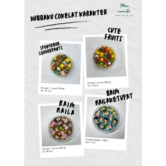 

Hubbaku Cokelat Karakter coklat kemasan toples 250gr