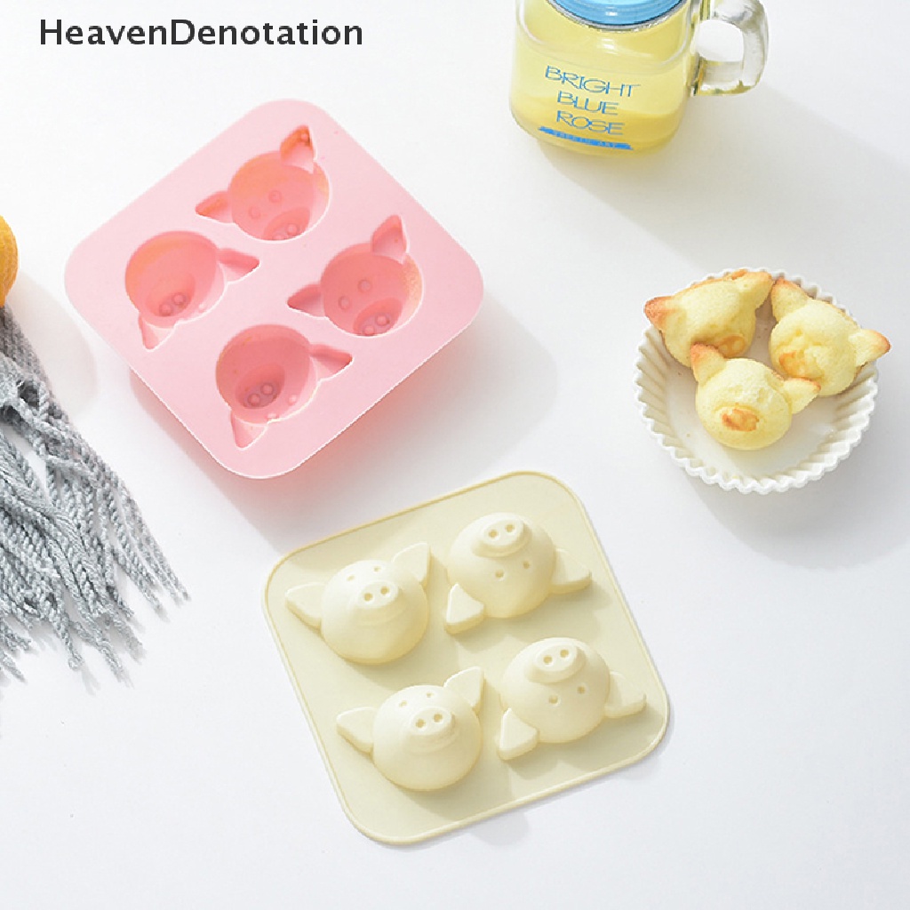 [HeavenDenotation] 1pc 4even Cute Pig Silicone Cake Mold DIY Cetakan Kue Coklat Dapur Kue HDV