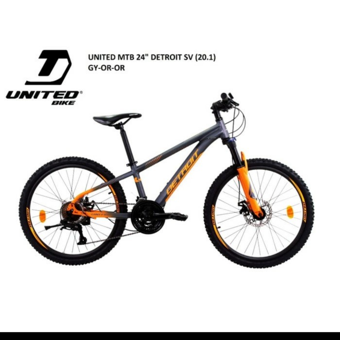 (Instan) Sepeda Mtb United Detroit Sv (20.1) 24 Inch #Original