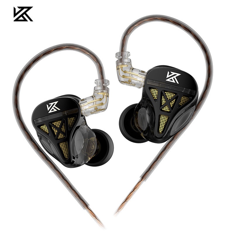 Kz DQS Metal Wired Earphone In Ear Earbuds Headset HiFi Sport Game Musik Headphone Dengan Mikrofon Kabel Yang Dapat Dilepas
