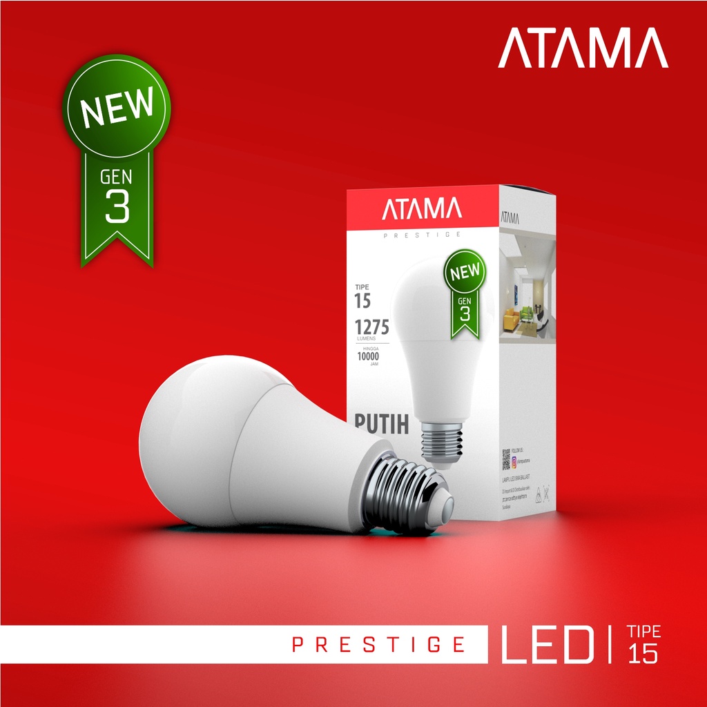 Lampu LED BULB ATAMA PRESTIGE Tipe 15 GEN 3 (NEW) Putih