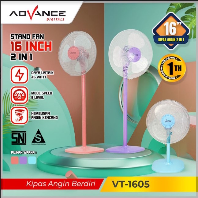 ADVANCE KIPAS ANGIN BERDIRI Stad Fan Votre 16 inch / V1605