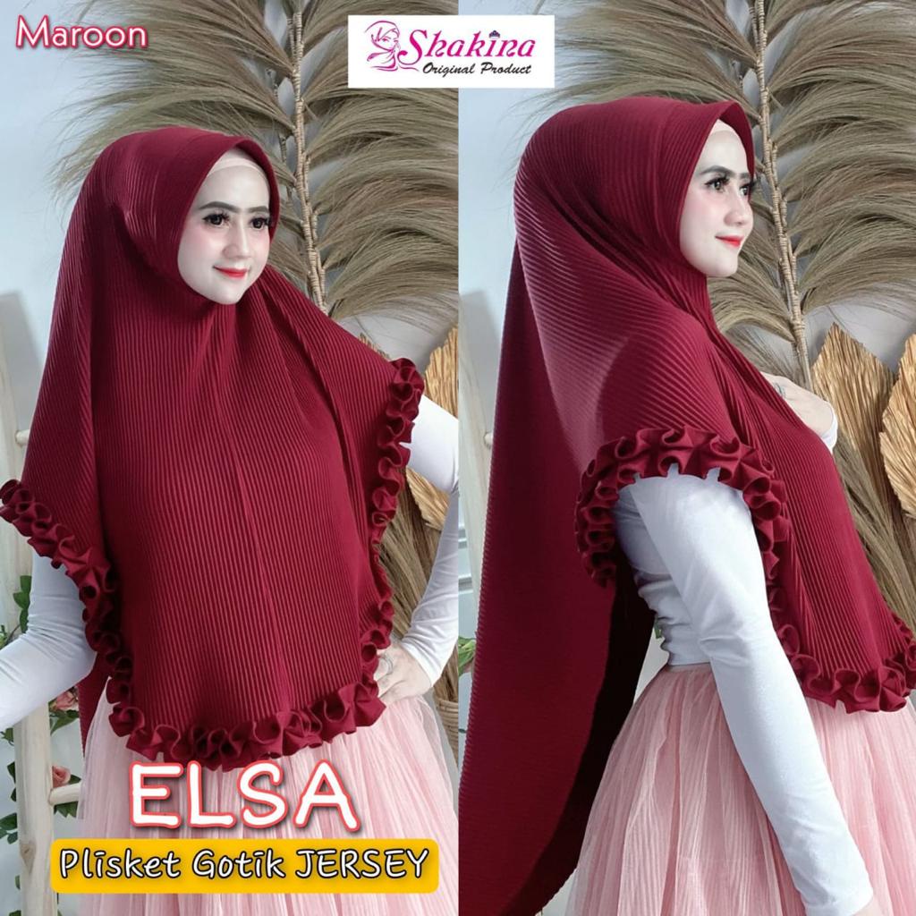 Jilbab Instan Bergo Elsa Plisket Gotik Jersey Ori Shakina Hijab