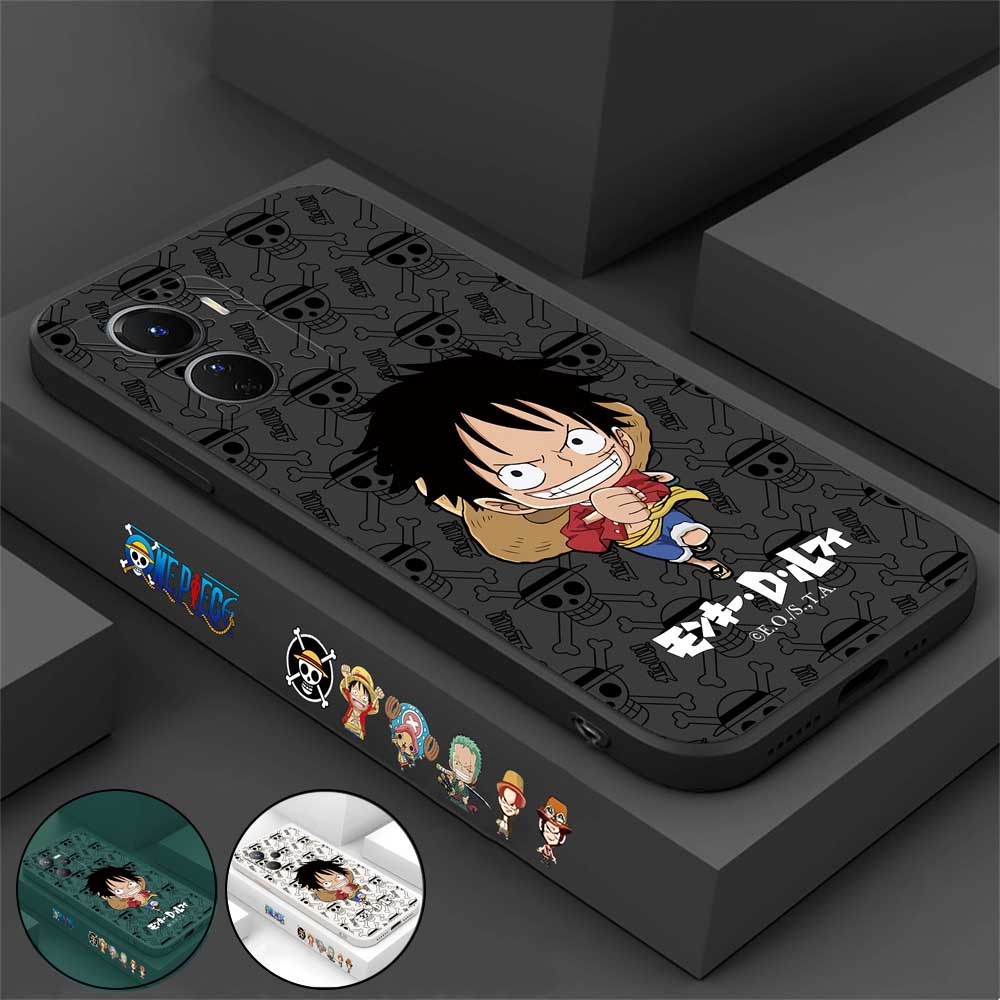 Vivo Y36 V27e V25E Y02 V25 Y16 Y35 Y33S Y21T Y21S Y33S Y11 Y12 Y15 Y17 Y12S Y12A Y15S Y15A One Piece Luffy Lembut Silikon Casing Cover DGX