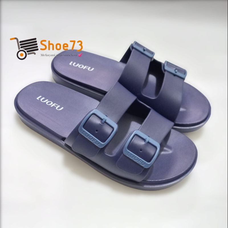 LUOFU E 6208 G2S2W SIZE 40-44 ORIGINAL l Sandal Selop jelly ban 2  pria l Sendal kokop cowok impor