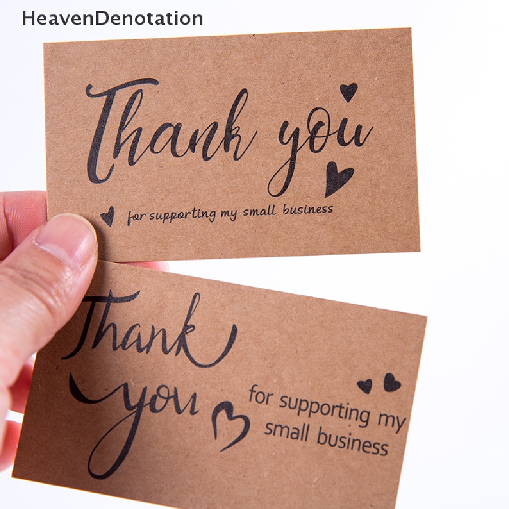 [HeavenDenotation] 10pcs Kartu Kertas Kraft Alami Thank You For Your Order Card For Decoration HDV