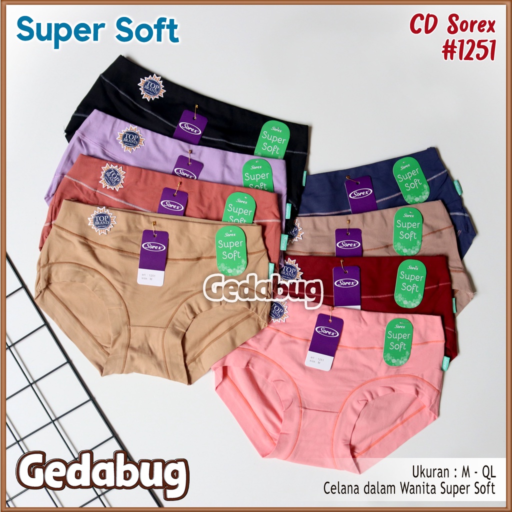 CD Wanita dewasa Sorex 1251 Supersoft | Celana dala wanita List bordir | Gedabug
