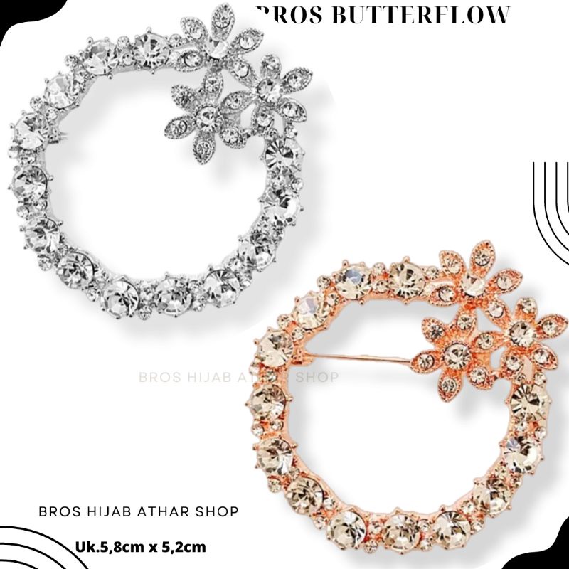 Bros Bulat Pertama Bros Bunga Mewah Bross Jilbab Bros Kerudung Pin Baju By Bros Hijab Athar Shop
