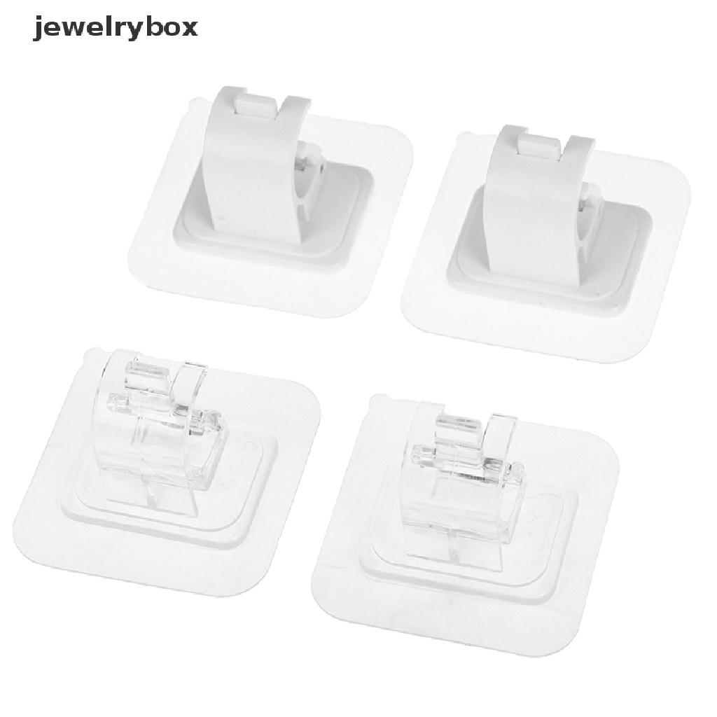 [jewelrybox] 2pc Bebas Paku Adjustable Tirai Pemegang Perekat Tirai Dinding Klip Tetap Butik