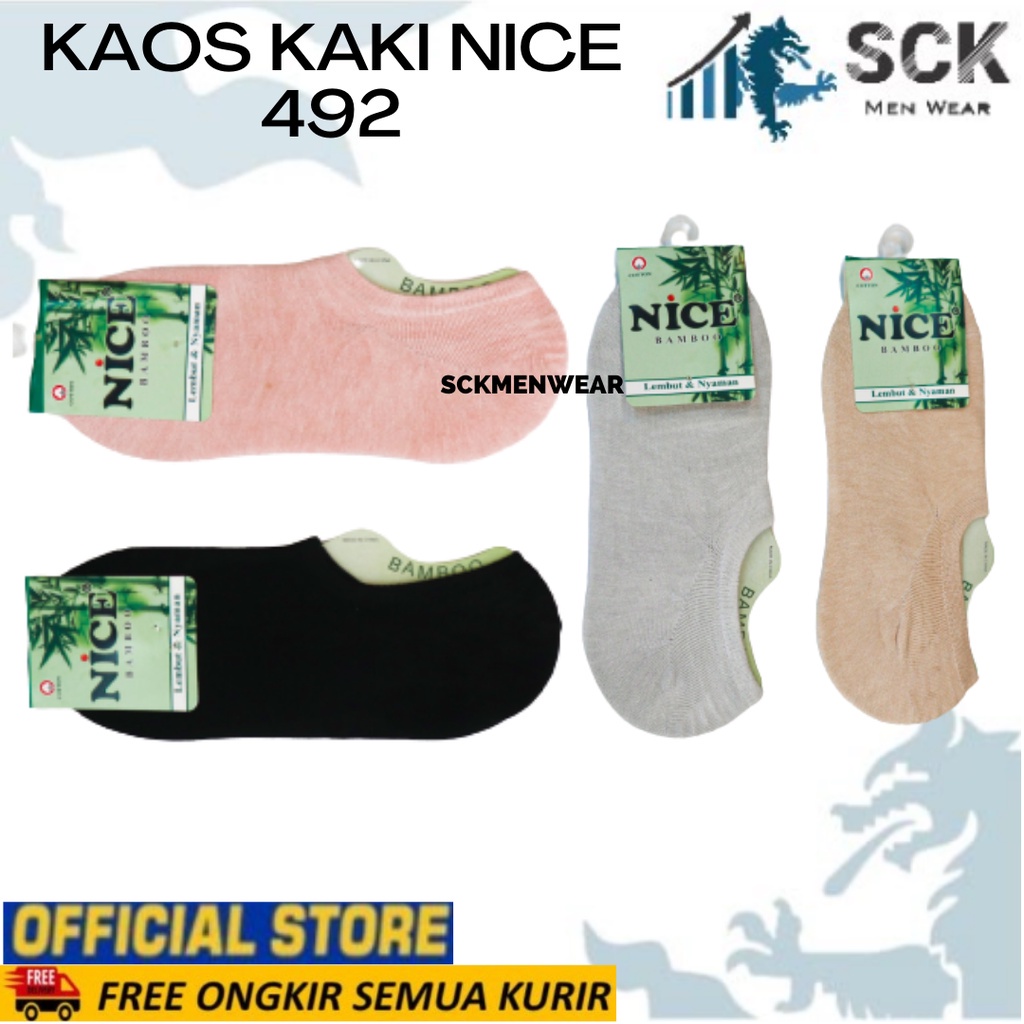 Kaos Kaki Wanita NICE 492 Polos Warna / Kaus Kaki Kebutuhan Wanita / Invisible Socks Wanita Bawah Mata Kaki Cewek - sckmenwear GROSIR