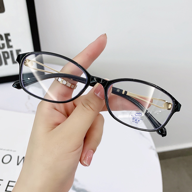 (YUZHU) Kacamata Baca Bingkai Oval Gaya Klasik New Fashion Anti Blue Light Eyeglasses Untuk Wanita