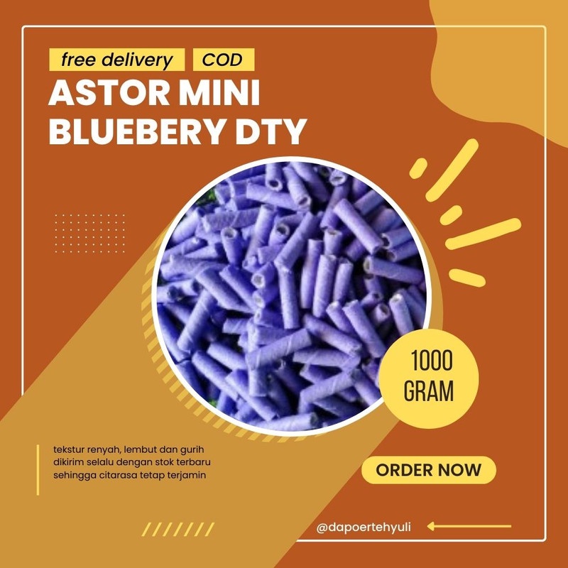 

Astor Mini Blueberry DTY | Snack Kiloan | Snack Cemilan - 1 Kg