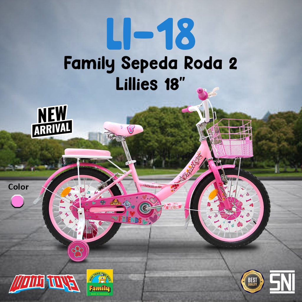 Family Sepeda Roda 2 Lillies 18 (LI-18) - Sepeda Roda 2 Anak Perempuan Family Lillies 18 Inch LI-18
