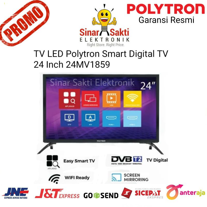 TV LED Polytron Easy Smart TV Digital 24&quot; 24 Inch PLD 24MV1859 Youtube