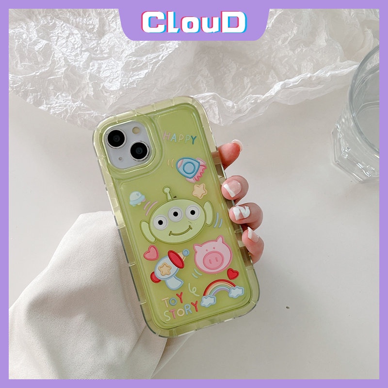 Kartun Toy Story Airbag Shockproof Case Kompatibel Untuk iPhone 7plus 11 13 14 12 Pro MAX XR 7 8 6 6S Plus X XS MAX Cute Buzz Lightyear Alien Lembut Tpu Clear Cover