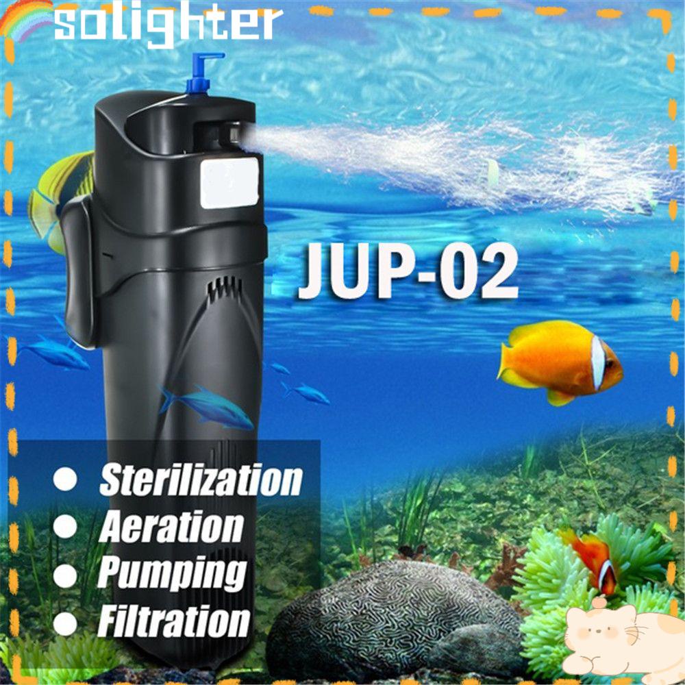 Solighter 5W Filtrasi Pompa Oksigen Tahan Lama Water Cycle Plastik Aquarium Filter