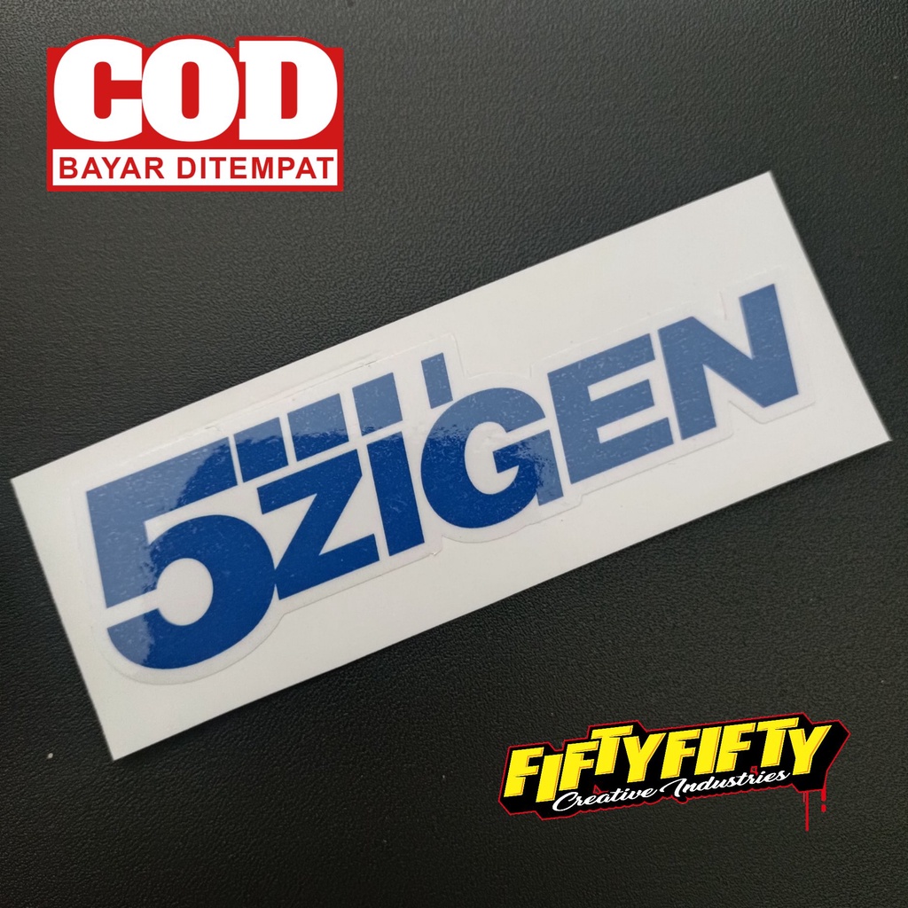 Stiker Print Cut 5ZIGEN Stiker Printing Laminasi Glossy Stiker Motor Mobil Helm Sudah Membentuk Pola Desain