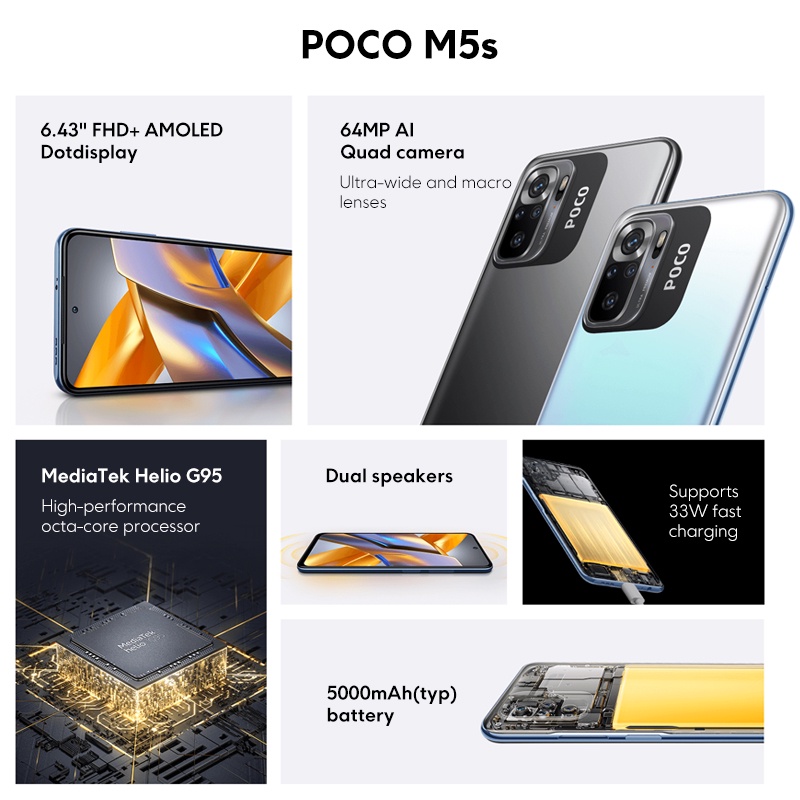 Xiaomi Poco M5s 4GB+64GB 6GB+128GB Garansi Resmi Xiaomi 1 Tahun