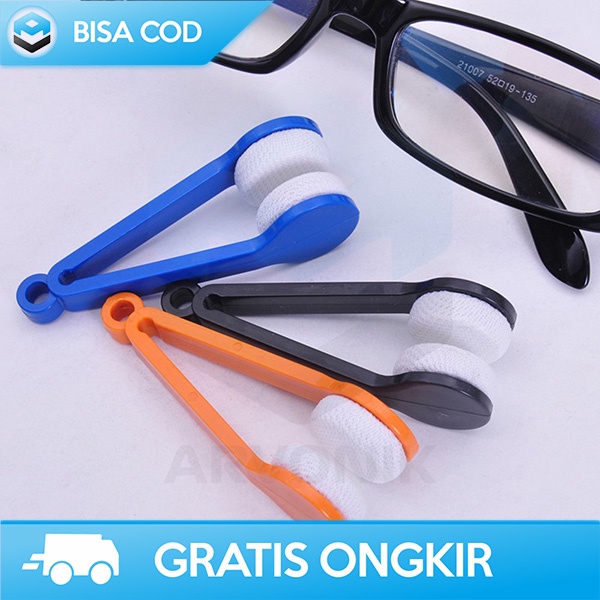 ALAT PEMBERSIH KACAMATA DENGAN GAGANG MICROFIBER WIPER DUA SISI HALUS