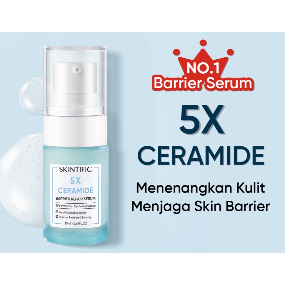 SKINTIFIC 4pcs Glowing Paket Skincare with MSH niacinamide Moisturizer - 5X Ceramide Barrier Repair Moisture Gel pelembab wajah &amp; 5X Ceramide Skin Barrier Repair Serum &amp;  Serum Niacinamide 10% &amp; Anti Acne Serum &amp; SymWhite 377 Dark Spot Serum Serum Wajah
