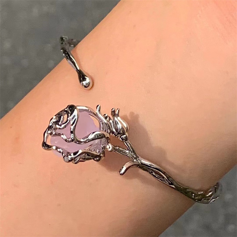 Fashion Paduan Baru Gelang Mawar Ungu Untuk Wanita
