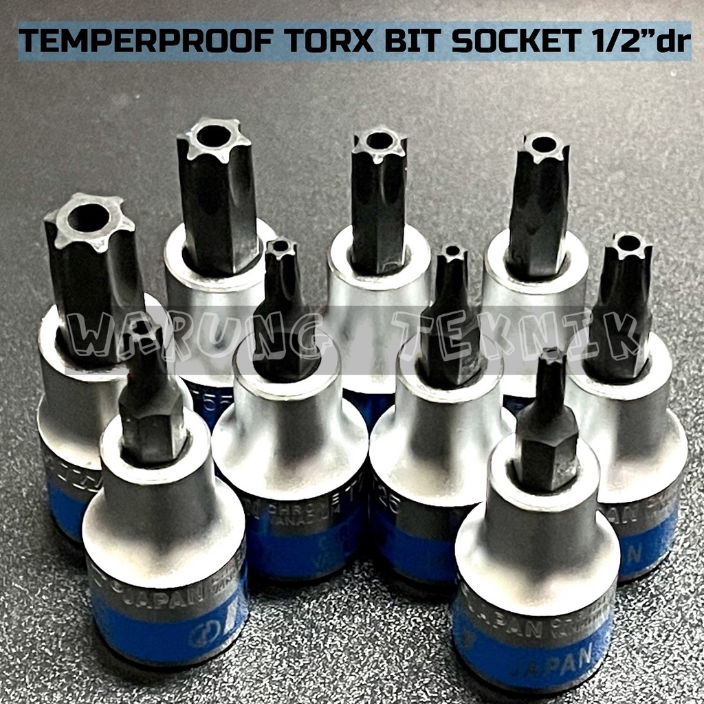 IWT 9 PCS 1/2&quot; DR TAMPERPROOF TORX BIT SOCKETS - KUNCI SOK BINTANG LUBANG DRIVE 1/2&quot; 9 PCS