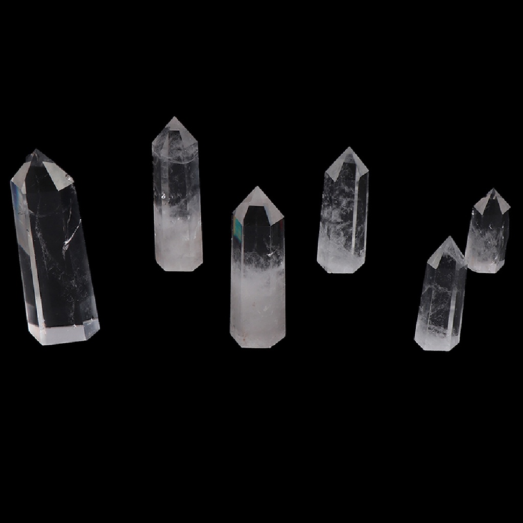 Mornin Clear Crystal Point Spesimen Tongkat Alami Reiki Healing Stone id