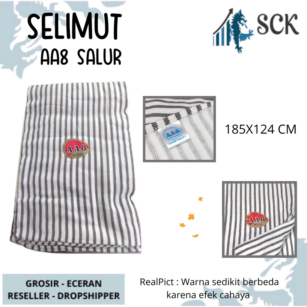 Selimut Garis AA8 / Selimut Putih Salur Rumah Sakit / Perlengkapan Rumah GROSIR