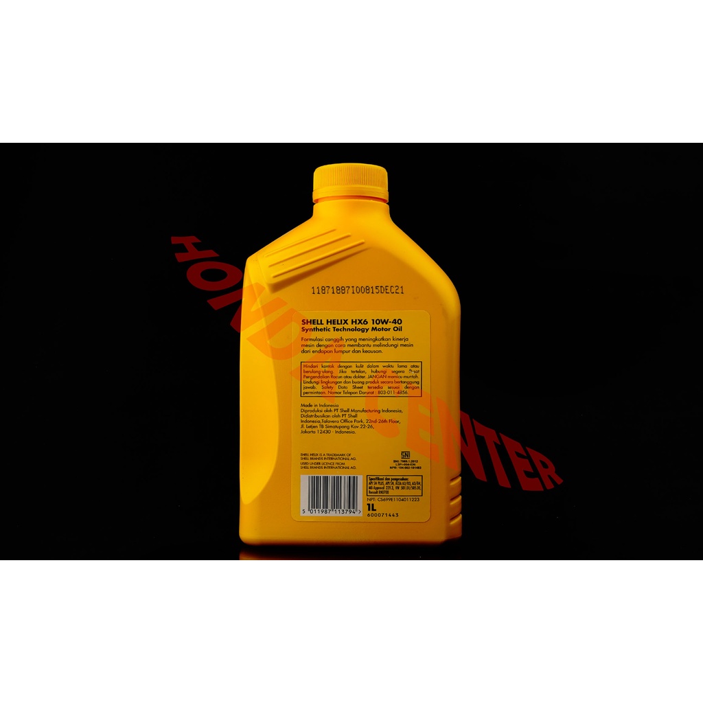 oli shell helix HX6 10W-40 liter di jamin 100% original