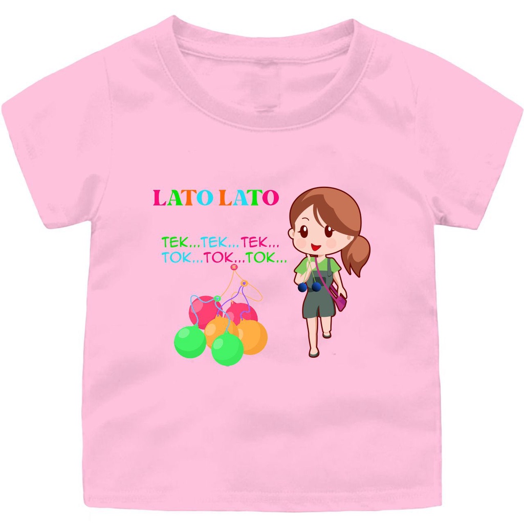 Kaos Anak Perempuan Motif Lato Lato