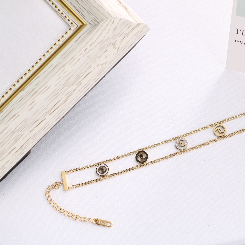 Gelang tangan dua layer ch****L titanium harga grosir bisa bayar di tempat