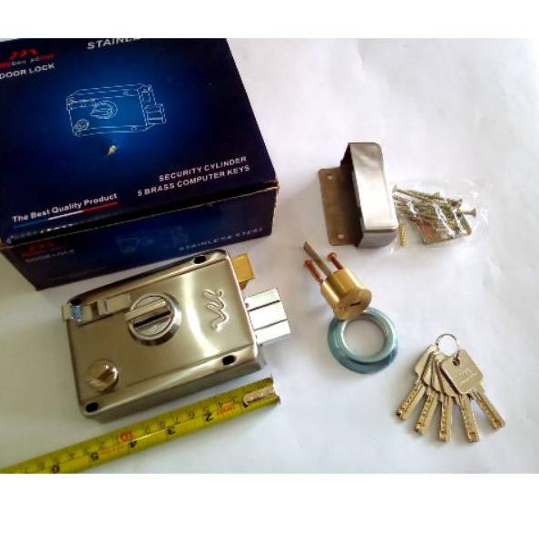 Kunci Pintu Besi Otomatis Muller/Kunci Otomatis 853 SS Stainless / Pintu Besi Gerbang / Garasi/KUNCI