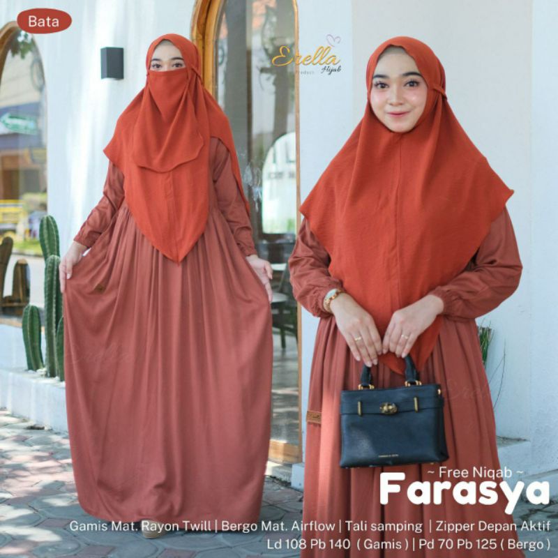 FARASYA SYARI SET jilbab ORI ERELLA | Set Gamis+Khimar