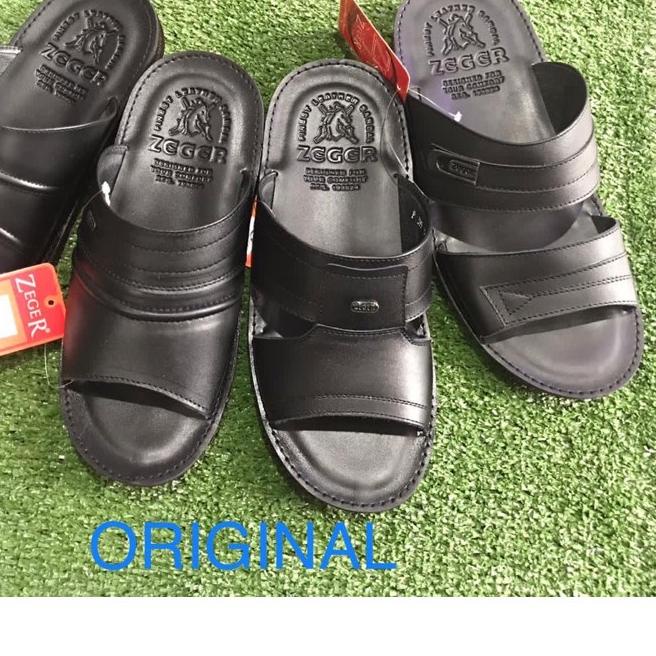 ☻ Sandal Kulit Pria Zeger. Sandal Slop Kulit Asli Cowok Zeger. ORIGINAL ♗