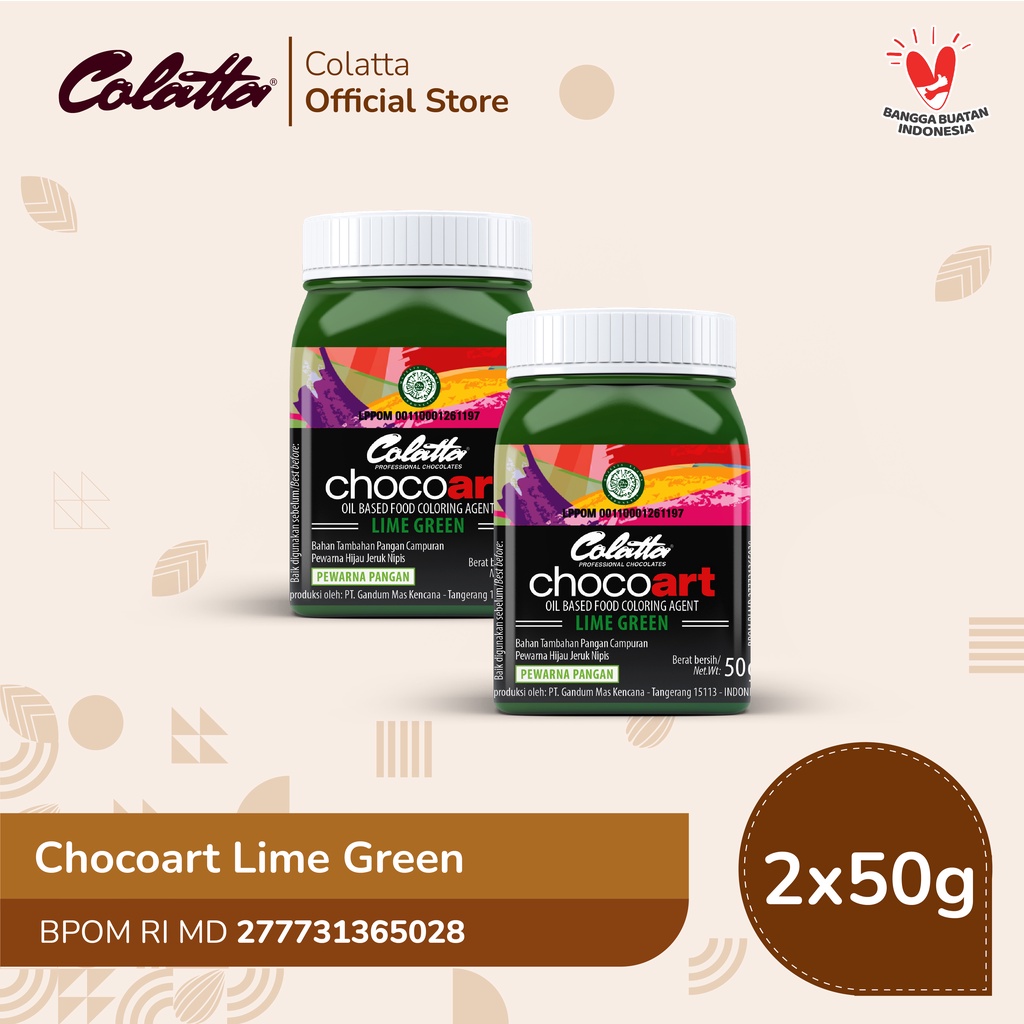 

Bundling Colatta Chocoart Lime Green - Pewarna Makanan 50g - Isi 2