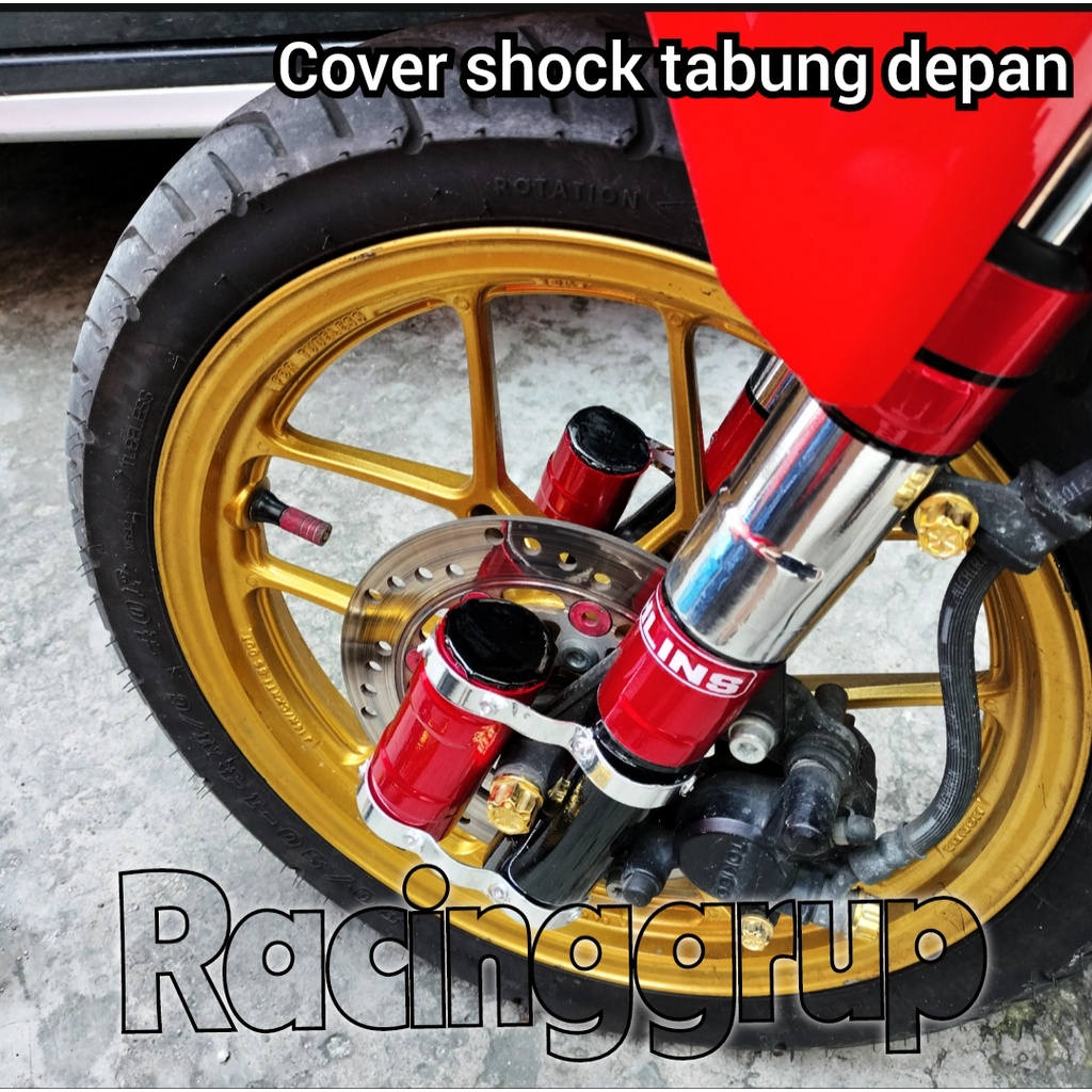 H cover shock shockbreaker motor depan beat vario genio click icon scoopy spacy new led deluxe street fi karbu injeksi BIRU