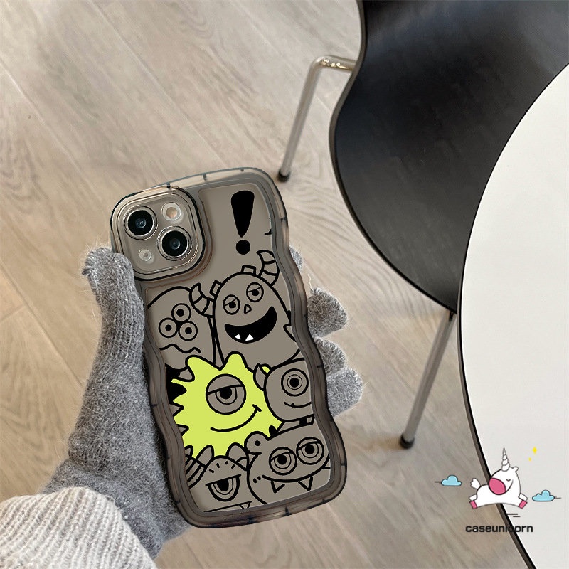 Untuk Xiaomi Redmi 12C 10C 10A 99a 10 9T 9C A1 A1+Redmi Note11 11s 10 9 8 10s 9s 10 Pro Max POCO X3 NFC Pro M3 Mi 11T Pro Kartun Monster Kecil Yang Lucu Lembut Bergelombang Tepi Case Motif