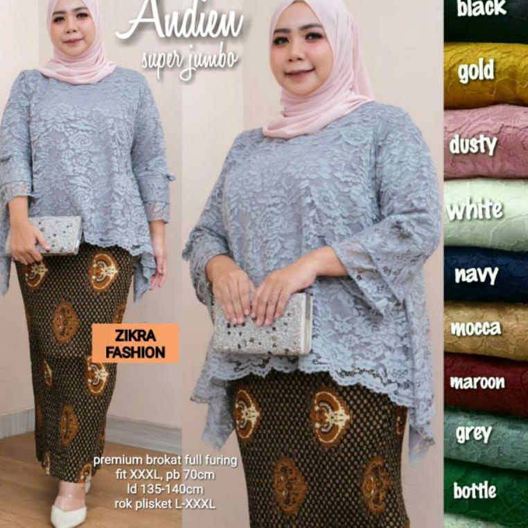 Murah Meriah Andien LD 140 super jumbo by Zikra Fashion | blouse kebaya brokat super jumbo pesta | r