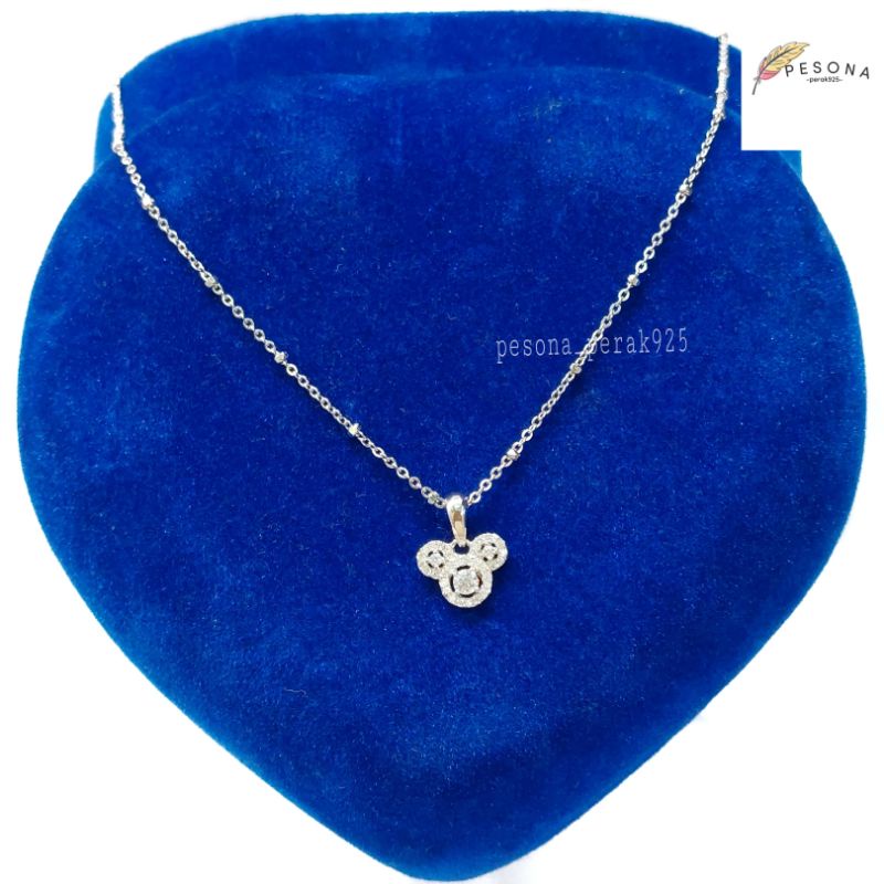 SET KALUNG ANAK / DEWASA PERAK ASLI SILVER 925 LAPIS EMAS PUTIH - MODEL KALUNG NORI JEDAR - PERHIASA