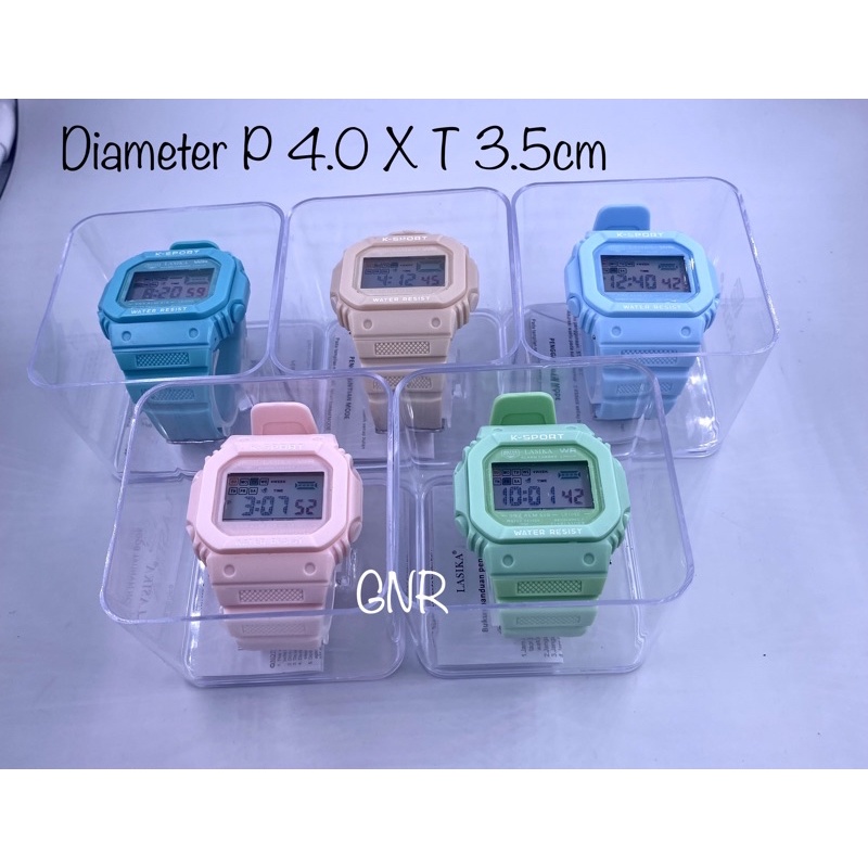 JAM TANGAN UNISEX(PRIA/WANITA) LASIKA DIGITAL SEGI EDISI WARNA