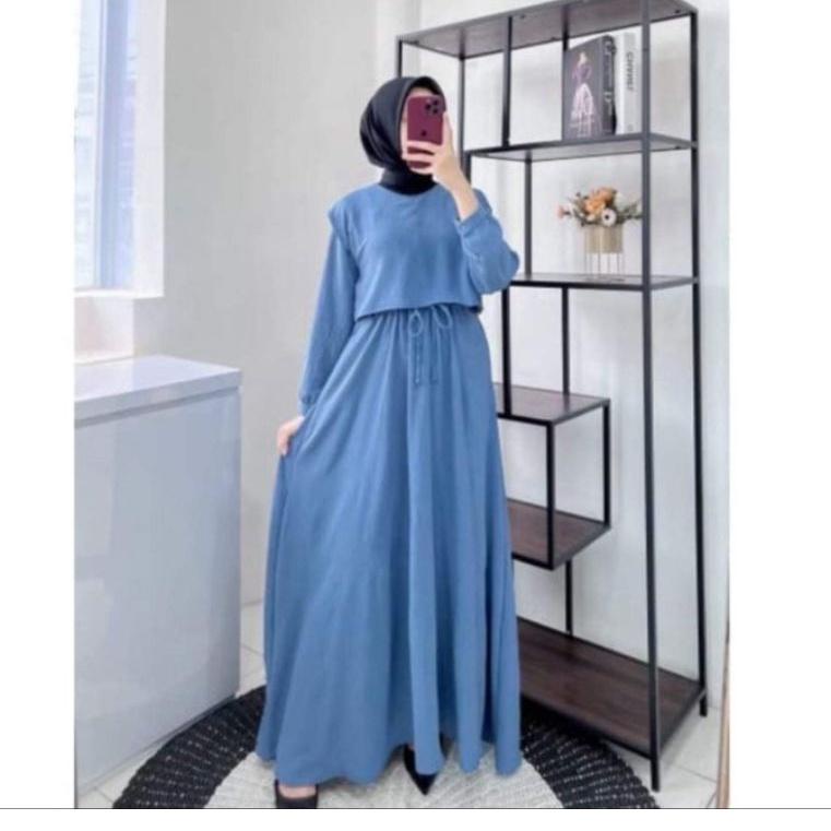 Chekout GAMIS GLENCA MAXY DRESS CRINGKEL AIR FLOW