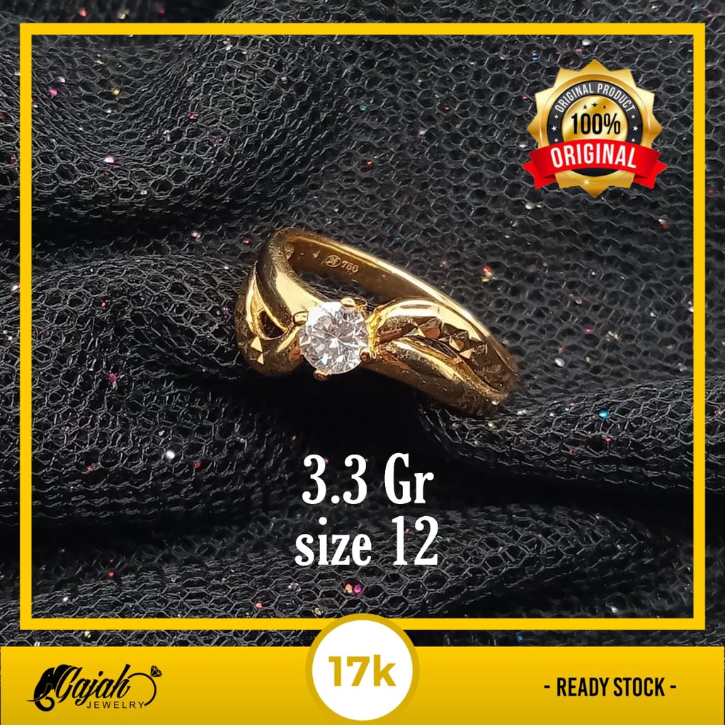 Cincin emas 17k - 3 3 gr kadar 750 - 4171