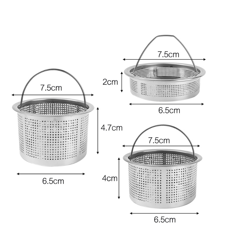 [Unggulan] Saringan Sisa Makanan Wastafel Dapur Stainless Steel Jaring Halus Saringan Saluran Air Anti Bau Anti Sumbat Penangkap Serba Serbi Baskom Air Hair Fur Trapper