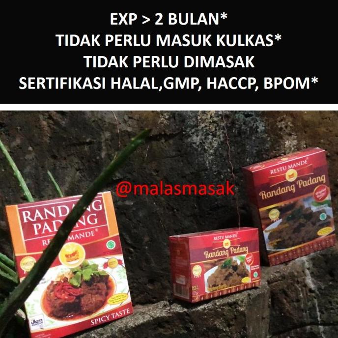 

Rendang Padang Asli Daging Sapi Restu Mande. Bukan Frozen Food TERLARIS